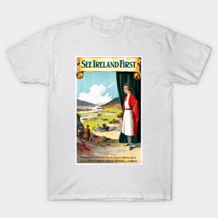 Vintge Travel Poster See Ireland First T-Shirt